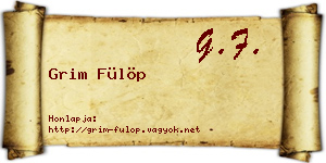 Grim Fülöp névjegykártya